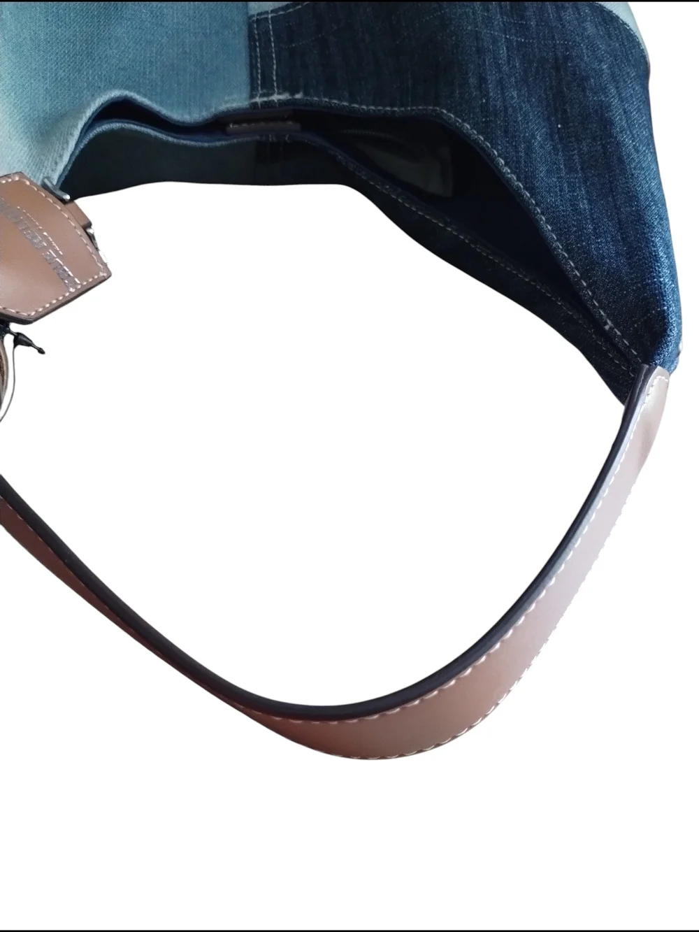 True Religion Monogram Denim Patchwork Hobo Bag in Blue